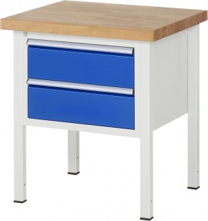 Werkbank höhenverstellbar 8125A2 | B750xT700xH840-1040mm | 2xSchublade-VA
