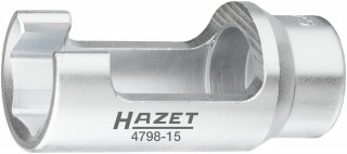 HAZET Injektor-Steckschlüsseleinsatz Siemens s 25 mm 4798-15 ∙ 1/2 Zoll (12,5 mm) Vierkant hohl ∙ Außen Sechskant Profil ∙ SW 25