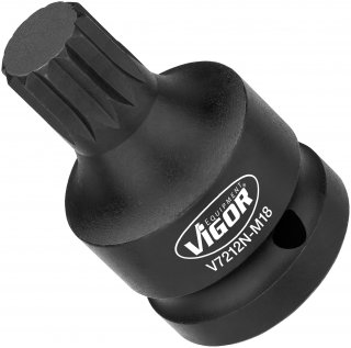 VIGOR Schlagschrauber Schraubendrehereinsatz ∙ V7212N-M18 ∙ 3/4 Zoll (20 mm) Vierkant hohl ∙ Außen Sechskant Profil | Außen Doppe