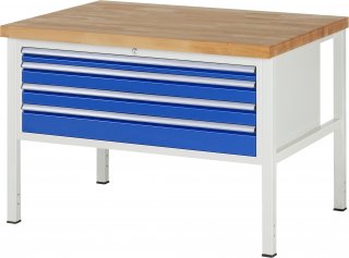 Werkbank höhenverstellbar 8332A2 | B1250xT900xH840-1040mm | 3xSchublade-VA