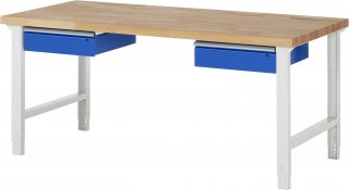 Werkbank höhenverstellbar 7002A1 | B2000xT900xH790-1140mm | 2xSchublade-TA