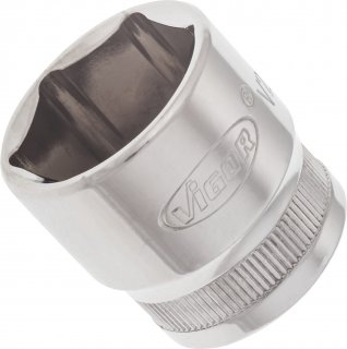 VIGOR Steckschlüsseleinsatz ∙ V2263N ∙ 3/8 Zoll (10 mm) Vierkant hohl ∙ Außen Sechskant Profil ∙ SW 21 mm