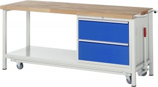 Werkbank mit Fahrgestell 8255 | B2000xT700xH880mm | 2xSchublade-TA