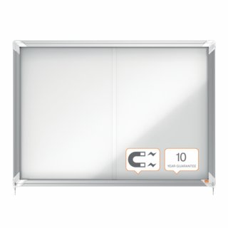 Nobo Schaukasten 1902569 97,2x69,2x 5,4cm innen 8 x DIN A4 weiß/silber