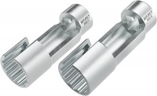 HAZET Einspritzleitungsschlüssel-Satz 4550-1718/2 ∙ 3/8 Zoll (10 mm) Vierkant hohl ∙ Außen-Tractionsprofil Doppelsechskant ∙ 2-t