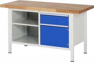 Werkbank höhenverstellbar 8461A2 | B1500xT700xH840-1040mm | 1xSchublade-VA | 1xTür