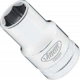 VIGOR Steckschlüsseleinsatz ∙ V2603N ∙ 1/2 Zoll (12,5 mm) Vierkant hohl ∙ Außen Sechskant Profil ∙ SW 12 mm