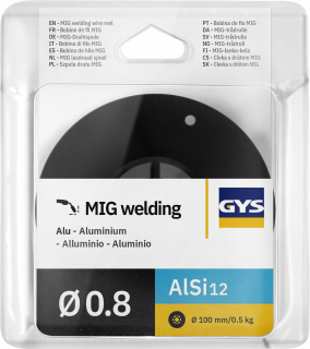 Massivdrahtspule - Alu - Ø 100 mm - Ø 0,8 mm - 0,5 kg - AISi12