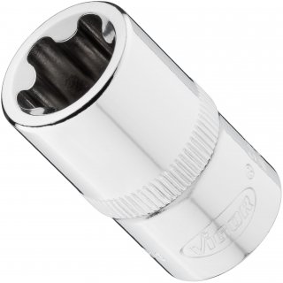 VIGOR Steckschlüsseleinsatz ∙ V7920-EPR18 ∙ 1/2 Zoll (12,5 mm) Vierkant hohl ∙ Außenprofil mit 5 abgerundeten Flanken (TORX®-ähn