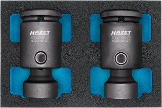 HAZET Kraft Steckschlüssel-Satz ∙ Gelenk 1000SG-2224/2 ∙ 3/4 Zoll (20 mm) Vierkant hohl ∙ Außen-Tractionsprofil Sechskant ∙ 2-te