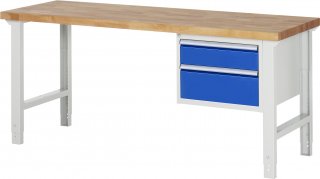 Werkbank höhenverstellbar 7123A1 | B2000xT700xH790-1140mm | 1xSchublade-VA