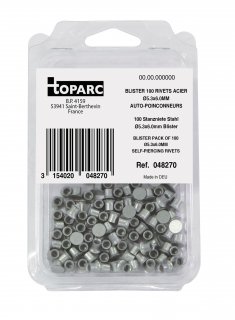 100 Stanznieten - Stahl - Ø 5,3 x 6,0 mm - Blister