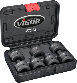 VIGOR Innensechskant Schlagschrauber Schraubendreher-Einsatz Satz ∙ V7212 ∙ 3/4 Zoll (20 mm) Vierkant hohl ∙ Innen Vielzahn Prof