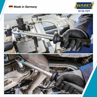 HAZET Drehmomentschlüssel ∙ US-STANDARD 6115-1CT ∙ Drehmomentbereich min-max: 27.1 – 135.6 Nm ∙ lbf min-max: 20 – 100 lbf.ft ∙ 