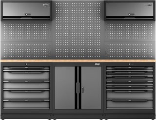 VIGOR Schrankwand-Kombination ∙ Komplett-Paket ∙ Holz ∙ V6000-3P2XL ∙ L x B x H: 2588 mm x 526 mm x 1980 mm