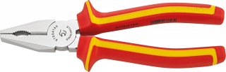 VDE-Kombinationszange L.180mm Kopf verchromt Griffe 2-Komponenten-Griffe