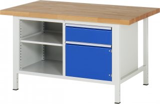Werkbank höhenverstellbar 8461A2 | B1500xT900xH840-1040mm | 1xSchublade-VA | 1xTür