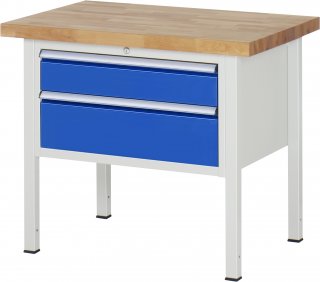Werkbank höhenverstellbar 8223A2 | B1000xT700xH840-1040mm | 2xSchublade-VA