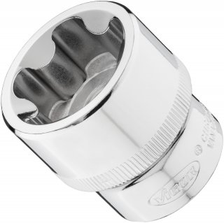 VIGOR Steckschlüsseleinsatz ∙ V7920-EPR32 ∙ 1/2 Zoll (12,5 mm) Vierkant hohl ∙ Außenprofil mit 5 abgerundeten Flanken (TORX®-ähn