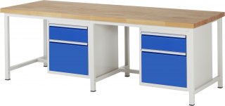 Werkbank höhenverstellbar 8156A1 | B2500xT900xH840-1040mm | 4xSchublade-TA