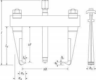 HAZET Schnellspann-Abzieher ∙ 2-armig 1750-14 ∙ Spannbereich: 135 mm
