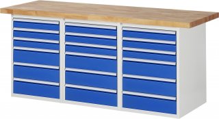 Werkbank 7515A4 | B2000xT700xH890mm | 18xSchublade-VA