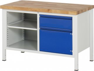 Werkbank 8461I2 | B1250xT700xH840-1040mm | 1xSchublade-TA | 1xTür