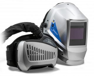 Schweisshelm mit Gebläse-Atemschutzsystem LCD GYSMATIC 9/13 AIR TRUE C