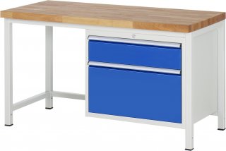 Werkbank höhenverstellbar 8256A1 | B1500xT700xH840-1040mm | 2xSchublade-VA