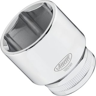 VIGOR Steckschlüsseleinsatz ∙ V2574N ∙ 1/2 Zoll (12,5 mm) Vierkant hohl ∙ Außen Sechskant Profil ∙ SW 32 mm