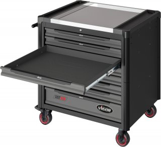 VIGOR Werkstattwagen Series XD ∙ extratief ∙ Edelstahl-Arbeitsplatte ∙ leer ∙ V4481-XD ∙ L x B x H: 986 mm x 695 mm x 1017 mm