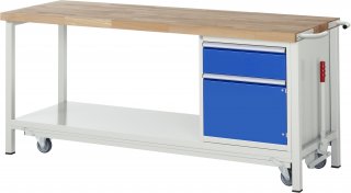 Werkbank mit Fahrgestell 8152 | B2000xT700xH880mm | 1xSchublade-VA,1xTür