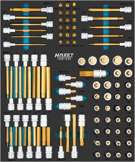 HAZET Schraubendreher-Steckschlüsseleinsatz Satz 163D-3/94 ∙ 1/4 Zoll (6,3 mm) Vierkant hohl | 1/2 Zoll (12,5 mm) Vierkant hohl ∙