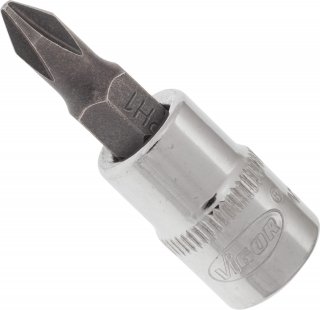 VIGOR Kreuzschlitz Schraubendreher-Einsatz ∙ V2436N ∙ 1/4 Zoll (6,3 mm) Vierkant hohl ∙ Kreuzschlitz Profil PH ∙ SW PH1