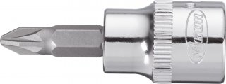 VIGOR Pozidriv Schraubendreher-Einsatz ∙ V2290N ∙ 3/8 Zoll (10 mm) Vierkant hohl ∙ Pozidriv Profil PZ ∙ SW PZ2