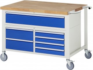 Fahrbare Werkbank 8921 | B1250xT900xH920-1120mm | 7xSchublade-TA