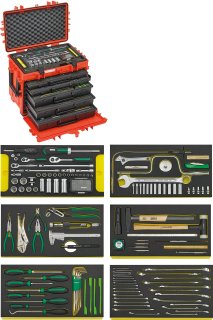 Line Maintenance-Set (metrisch) im Werkzeug-Trolley Nr. 13217 13214/1 WT/LR L.381mm B.581mm H.455mm 163 St.