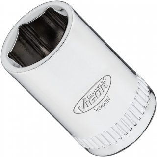 VIGOR Steckschlüsseleinsatz ∙ V2423N ∙ 1/4 Zoll (6,3 mm) Vierkant hohl ∙ Außen Sechskant Profil ∙ SW 11 mm