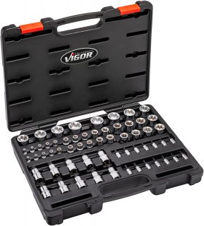 VIGOR Steckschlüsseleinsatz Satz ∙ V7920N ∙ 1/4 Zoll (6,3 mm) Vierkant hohl | 3/8 Zoll (10 mm) Vierkant hohl | 1/2 Zoll (12,5 mm) 