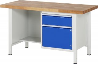 Werkbank höhenverstellbar 8455A2 | B1500xT700xH840-1040mm | 1xSchublade-VA | 1xTür