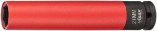 VIGOR Schlagschrauber Steckschlüsseleinsatz ∙ lang ∙ V5932 ∙ 1/2 Zoll (12,5 mm) Vierkant hohl ∙ Außen Sechskant Profil ∙ SW 21 m