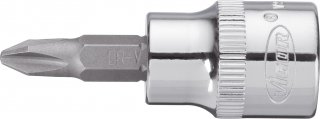 VIGOR Kreuzschlitz Schraubendreher-Einsatz ∙ V2293N ∙ 3/8 Zoll (10 mm) Vierkant hohl ∙ Kreuzschlitz Profil PH ∙ SW PH2
