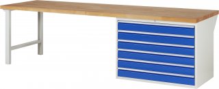 Werkbank 7716A1 | B3000xT900xH890mm | 6xSchublade-VA