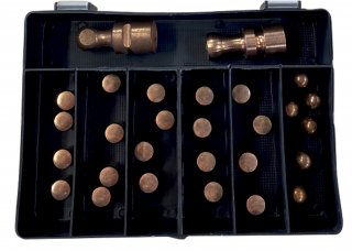 Box 20 gerade Kappen Typ A + 6 runde Kappen Typ F + 2 Kugelelektrode ( Box 20 gerade Kappen Typ A + 6 runde Kappen Typ F + 2 Kugelelektrode (