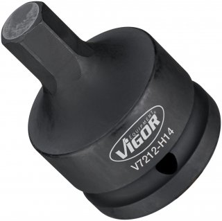 VIGOR Innensechskant Schlagschrauber Schraubendreher-Einsatz ∙ V7212-H14 ∙ 3/4 Zoll (20 mm) Vierkant hohl ∙ Innen Sechskant Prof