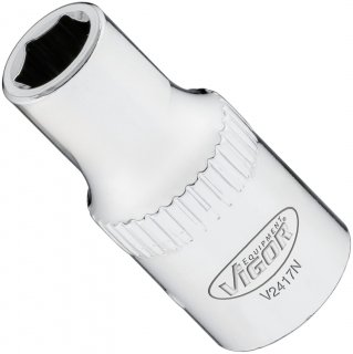 VIGOR Steckschlüsseleinsatz ∙ V2417N ∙ 1/4 Zoll (6,3 mm) Vierkant hohl ∙ Außen Sechskant Profil ∙ SW 5,5 mm