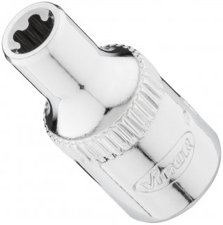 VIGOR Steckschlüsseleinsatz ∙ V7920-EPR5 ∙ 1/4 Zoll (6,3 mm) Vierkant hohl ∙ Außenprofil mit 5 abgerundeten Flanken (TORX®-ähnli