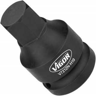 VIGOR Schlagschrauber Schraubendrehereinsatz ∙ V7212N-H19 ∙ 3/4 Zoll (20 mm) Vierkant hohl ∙ Außen Sechskant Profil | Außen Doppe