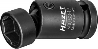 HAZET Kraft-Gelenk-Steckschlüsseleinsatz 900SG-19 ∙ 1/2 Zoll (12,5 mm) Vierkant hohl ∙ Außen-Tractionsprofil Sechskant ∙ SW 19 m
