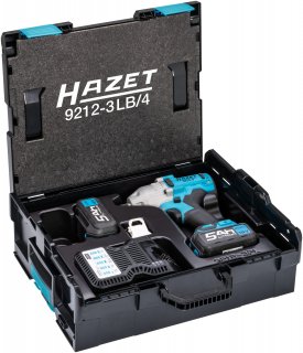 HAZET Akku Schlagschrauber 9212-3LB/4 ∙ Lösemoment maximal [Nm]: 700 Nm ∙ 1/2 Zoll (12,5 mm) Vierkant massiv ∙ 4-teilig